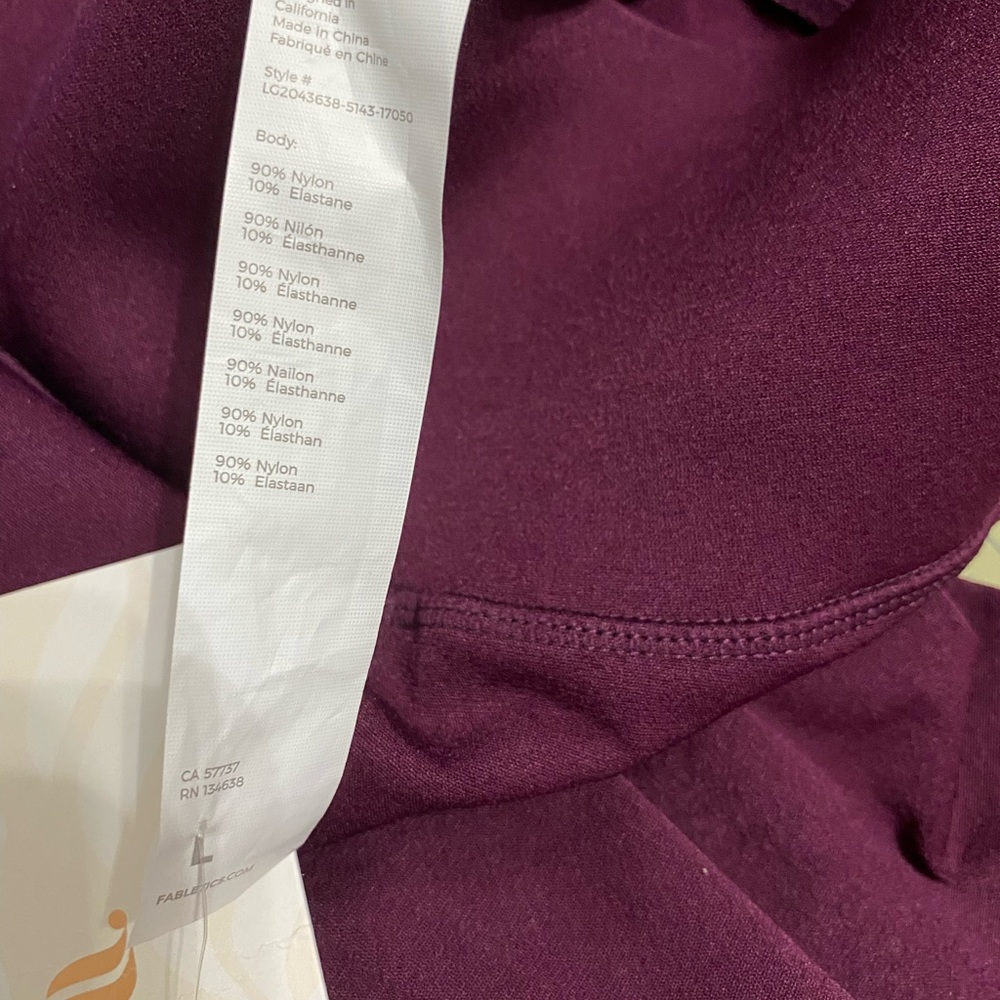 NWT Fabletics High-Waisted Sculpknit Essential Leggings Plum Women SZ L - Picture 6 of 6